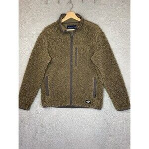 Abercrombie And Fitch Mens Brown Full Zip Fleece Lined Teddy Sherpa Jacket Small